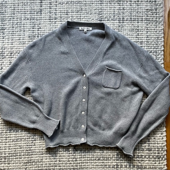 Alex Mill Sweaters - Alex Mill Grey Cotton Cashmere Blend Knit Cardigan Size Small